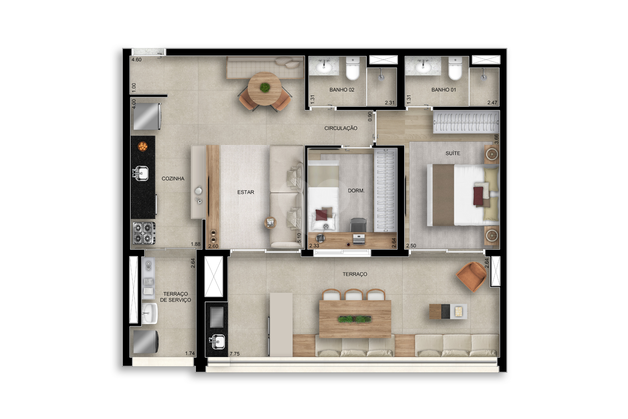 Apartamento 82m²