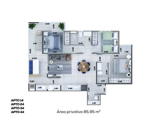 Apartamento 85m²