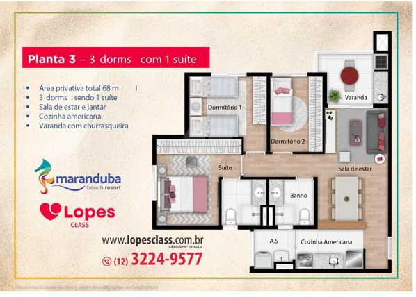 Apartamento 68m²