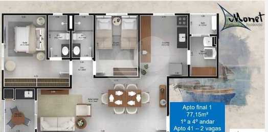 Apartamento 77m²