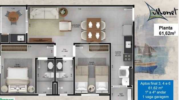 Apartamento 61m²