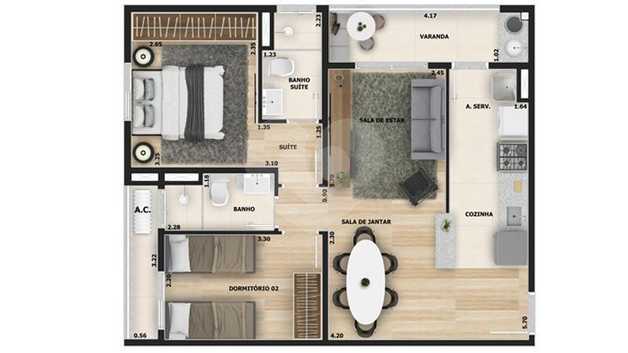 Apartamento 60m²