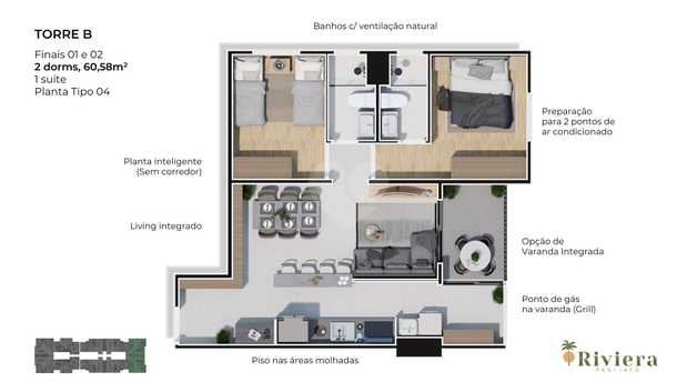 Apartamento 60m²