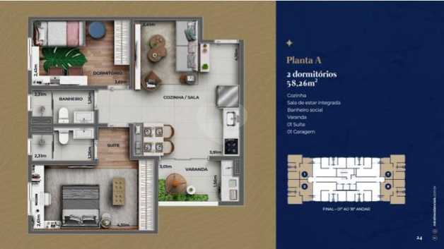 Apartamento 58m²