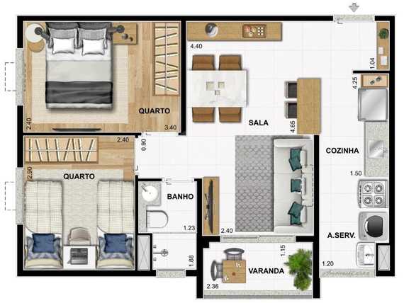 Apartamento 48m²