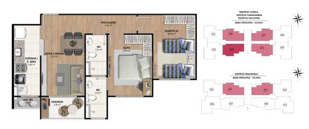 Apartamento 55m²