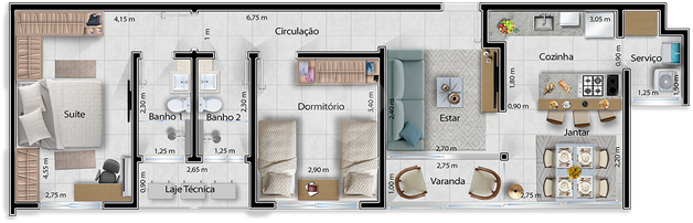 Apartamento 70m²