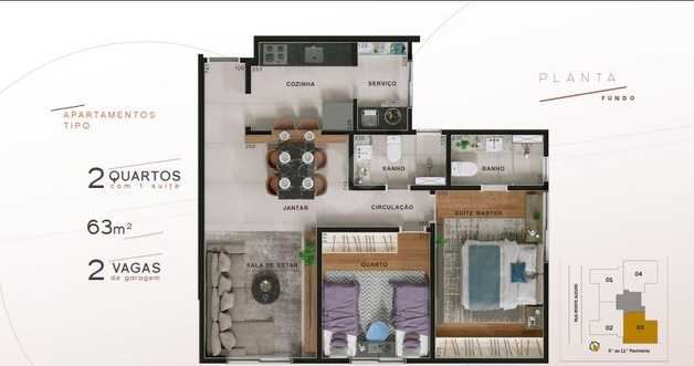 Apartamento 63m²