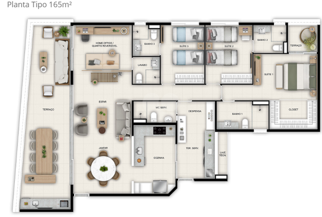 Apartamento 165m²