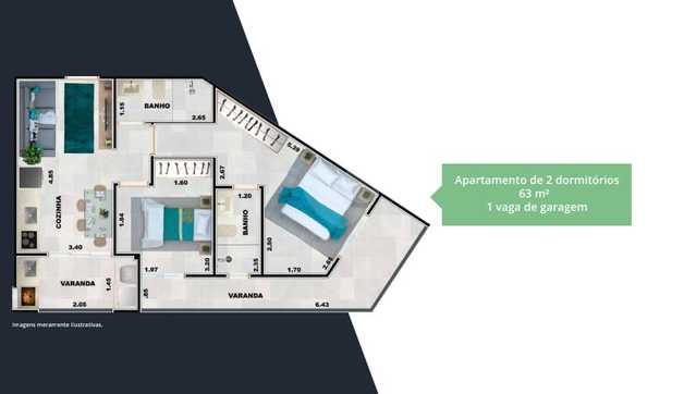 Apartamento 63m²