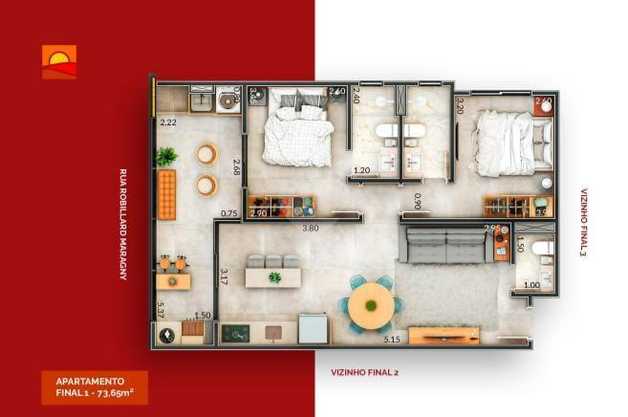 Apartamento 73m²