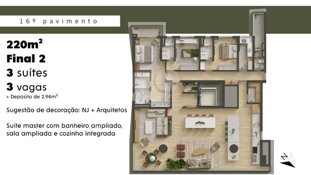 Apartamento 220m²