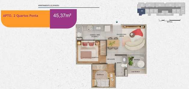 Apartamento 45m²