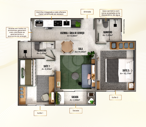 Apartamento 46m²