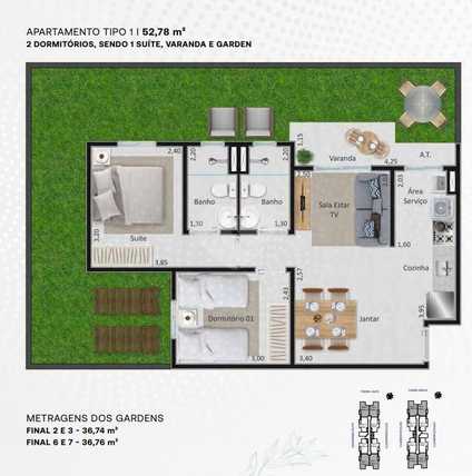 Apartamento 52m²