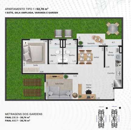 Apartamento 52m²