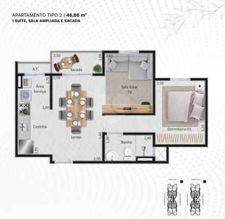 Apartamento 46m²