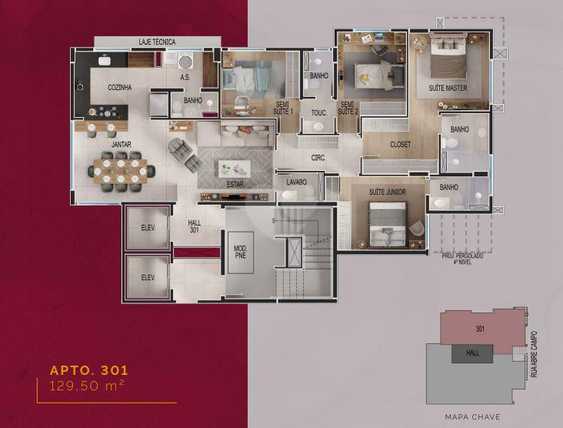 Apartamento 129m²