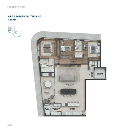 Apartamento 140m²