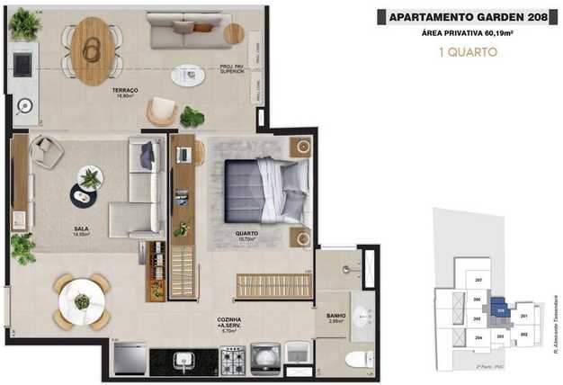 Apartamento 60m²