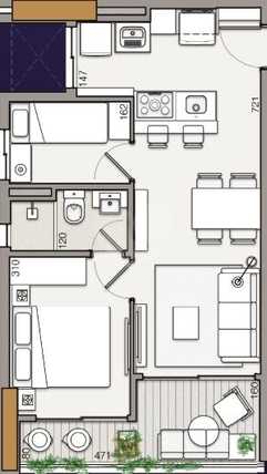 Apartamento 45m²