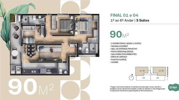 Apartamento 90m²