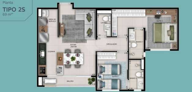 Apartamento 68m²