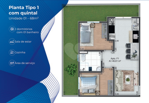 Apartamento 68m²