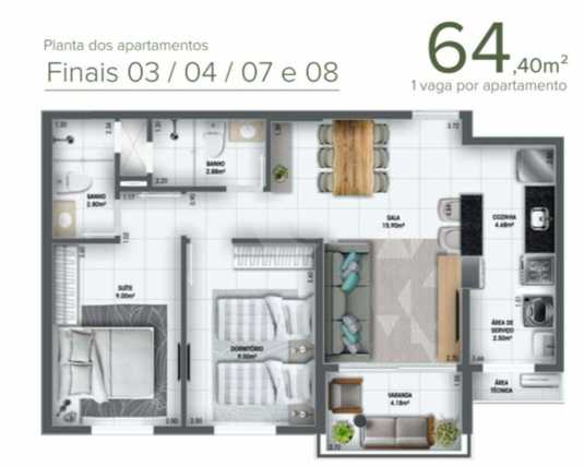 Apartamento 64m²