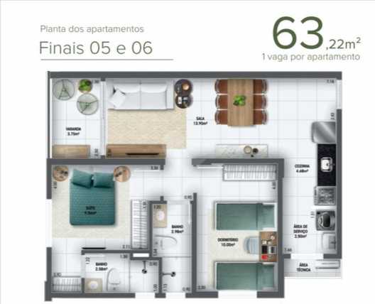 Apartamento 63m²