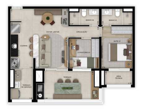 Apartamento 75m²