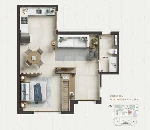 Apartamento 46m²