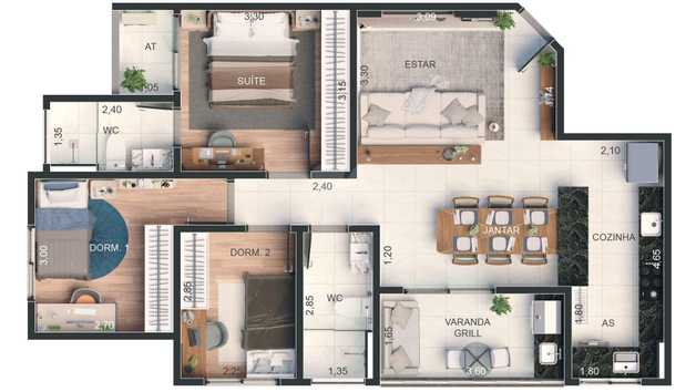 Apartamento 81m²