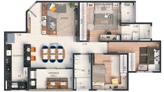 Apartamento 82m²