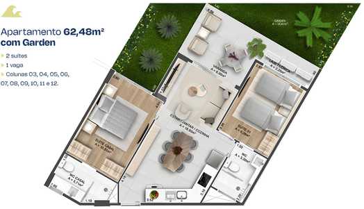 Apartamento 62m²