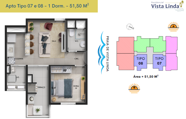 Apartamento 51m²