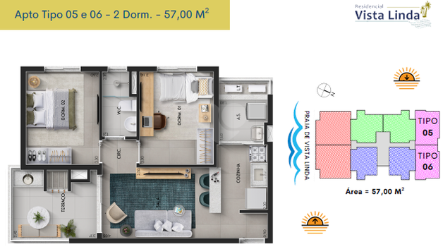 Apartamento 57m²