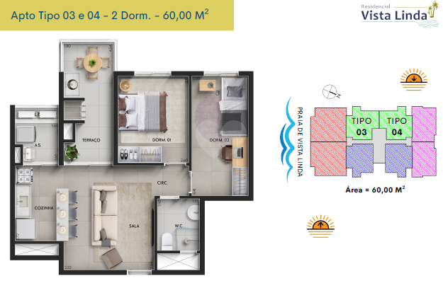 Apartamento 60m²