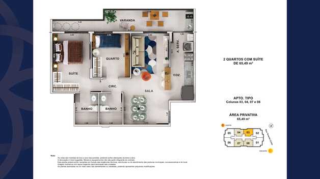 Apartamento 65m²