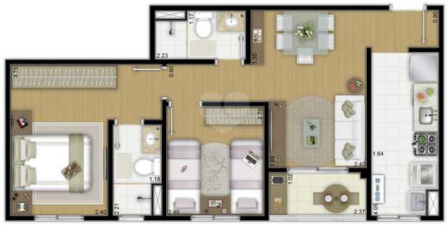 Apartamento 52m²