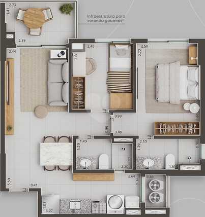 Apartamento 55m²