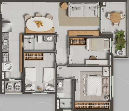 Apartamento 77m²