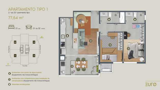 Apartamento 77m²