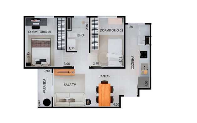 Apartamento 43m²