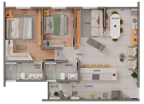Apartamento 74m²