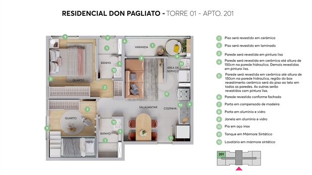 Apartamento 46m²