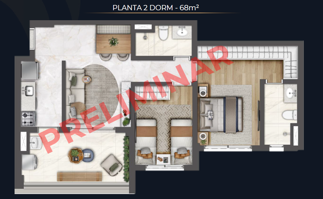 Apartamento 68m²