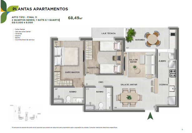 Apartamento 68m²