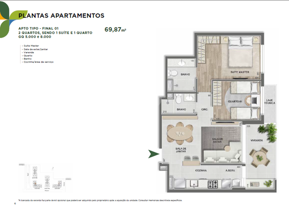 Apartamento 69m²