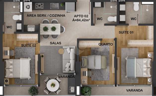 Apartamento 84m²